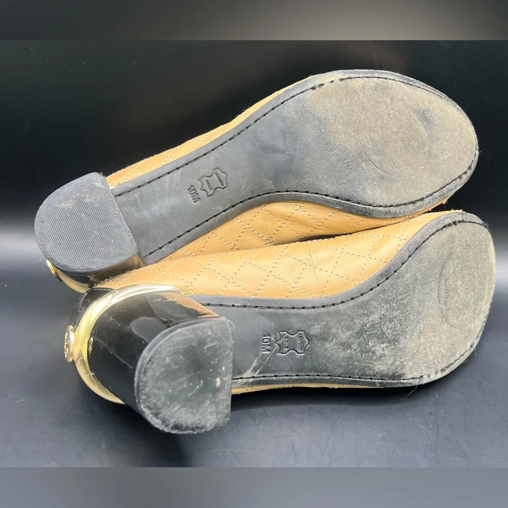 Tory Burch Black and Tan‎ Heels, Pre-Owned, Size: 10M